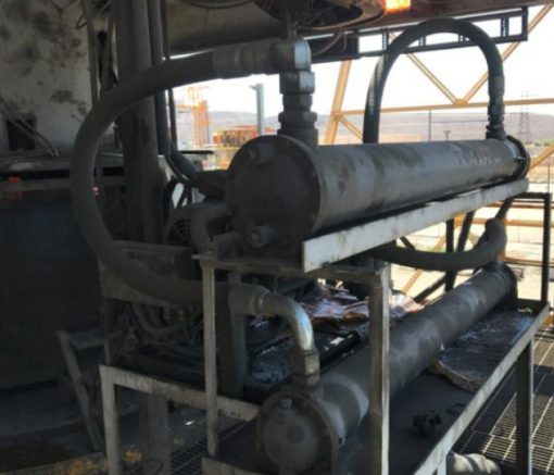 Old cooling/lubrication system prior to the update