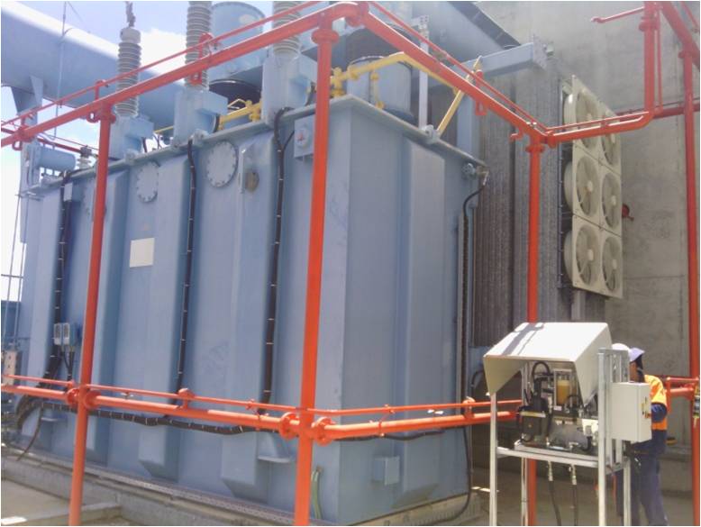 Installation of the transformer care unit at the power plant