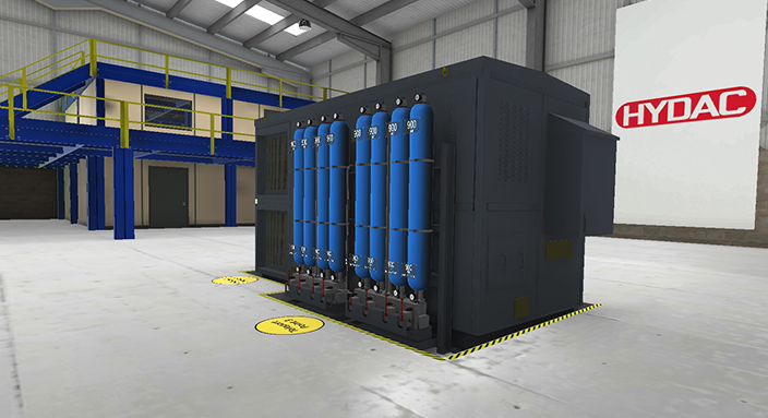 VR scene HYDAC offers virtual reality training
